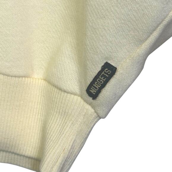 Vtg Nuggets Size Large Yellow Color Block 1/4 Snap Pullover Cropped Sweatshirt - Picture 4 of 7